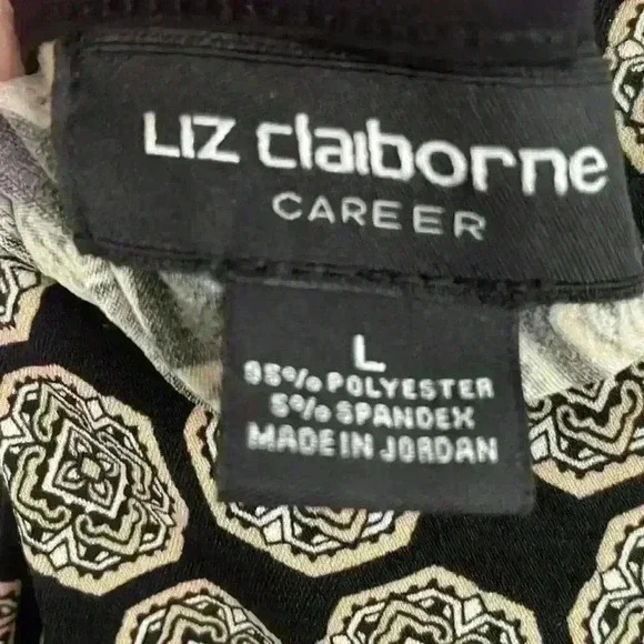 Liz Claiborne Medallion Print W/Gold Loop Detail Size Large - Picture 6 of 7